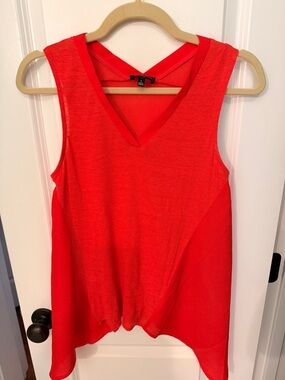 The Limited Red V-Neck Sleeveless Women's Top